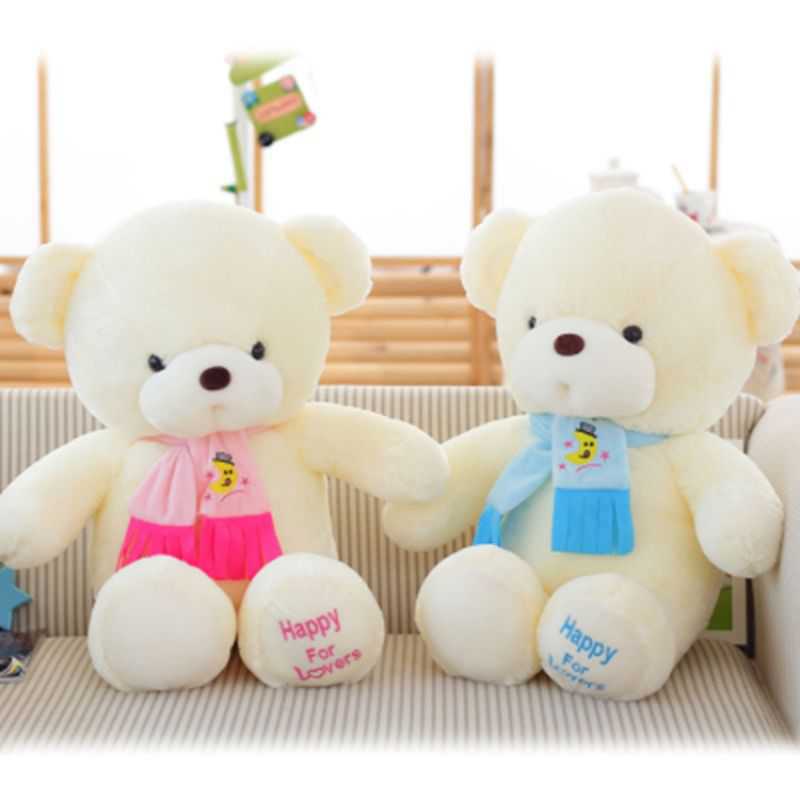 Cute Teddy Bear Doll Couple Bear Scarf Bear Cloth Doll Wedding Giant Panda Plush Doll