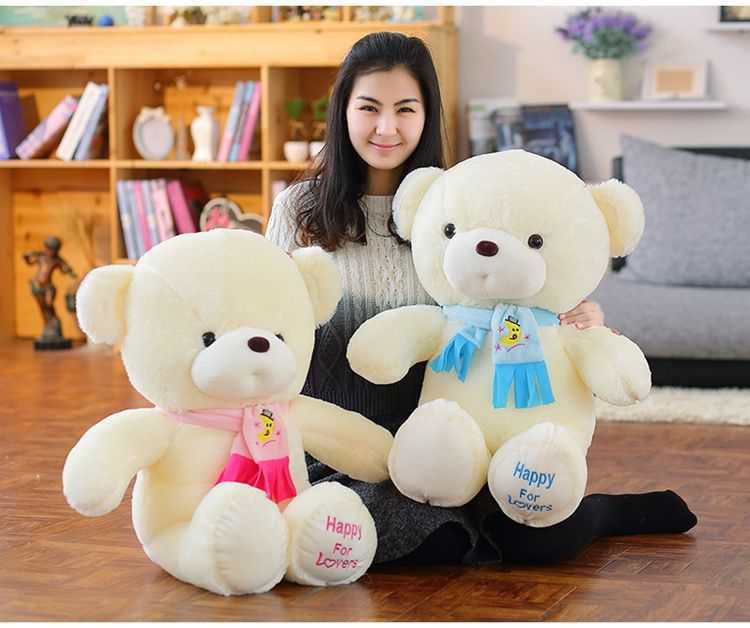 Cute Teddy Bear Doll Couple Bear Scarf Bear Cloth Doll Wedding Giant Panda Plush Doll
