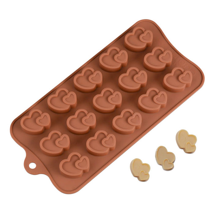 Silicone Chocolate Brown Love Heart Mold Gift Box