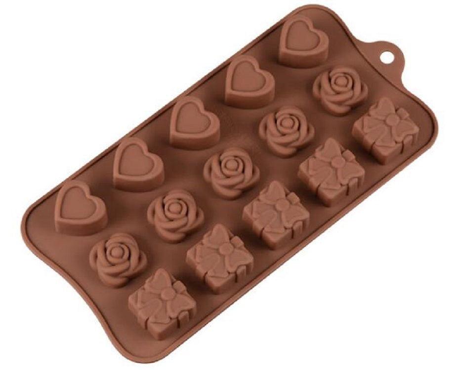Silicone Chocolate Brown Love Heart Mold Gift Box