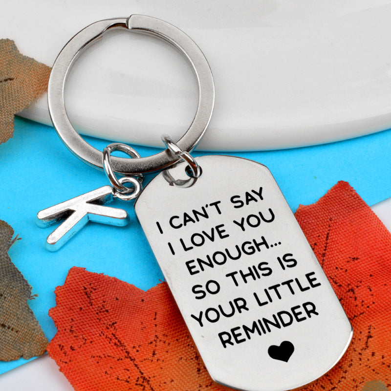 Couple Stainless Steel Keychain Engraved Characters