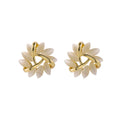 S925 Silver Needle Geometric Triangle Opal Stud Earrings Women