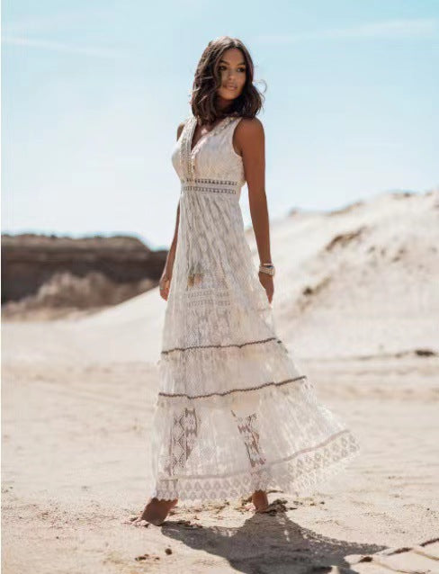 Lace Panel Waist Cut Out Dress