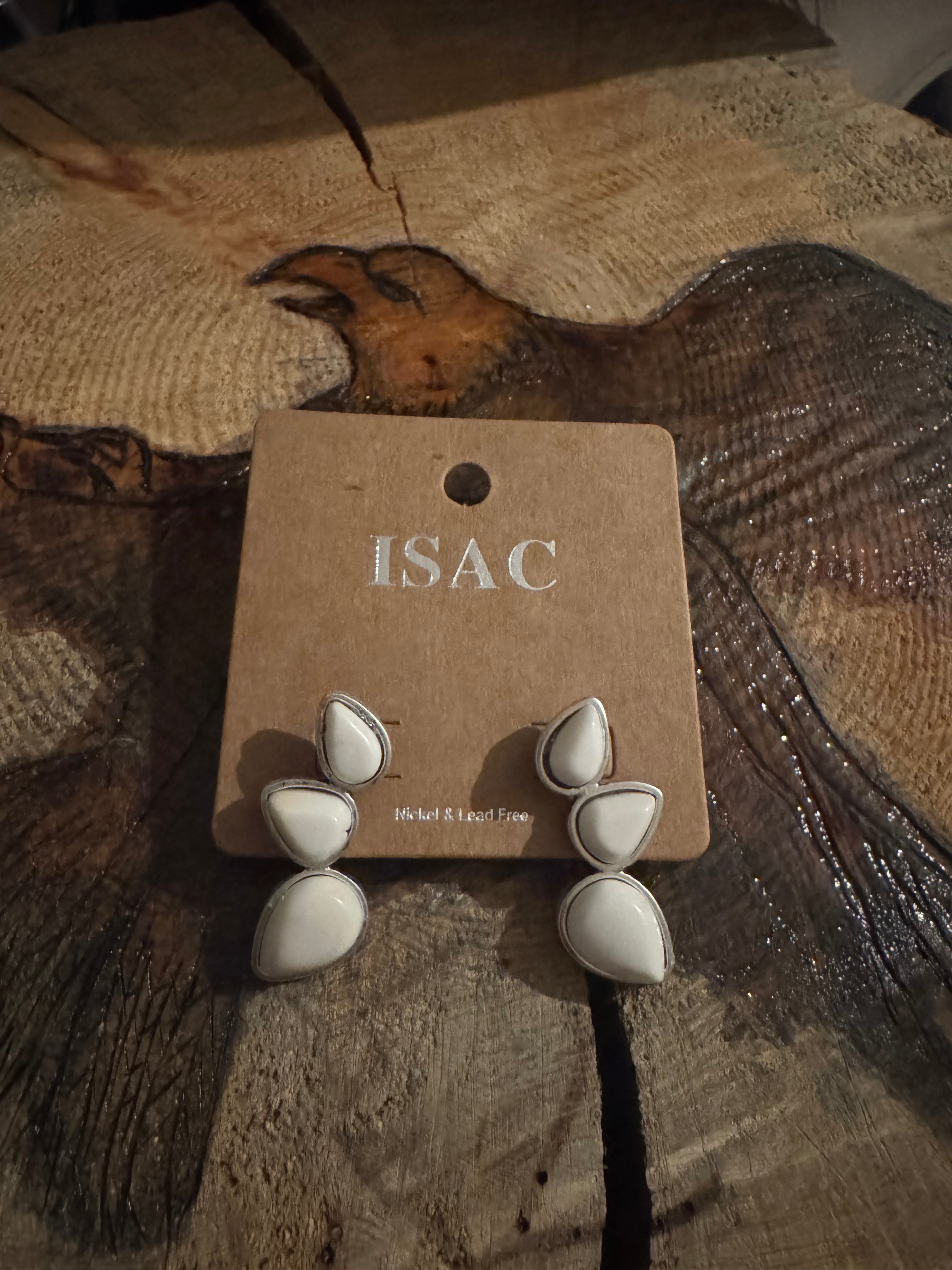 Navajo White Turquois Stud Earrings