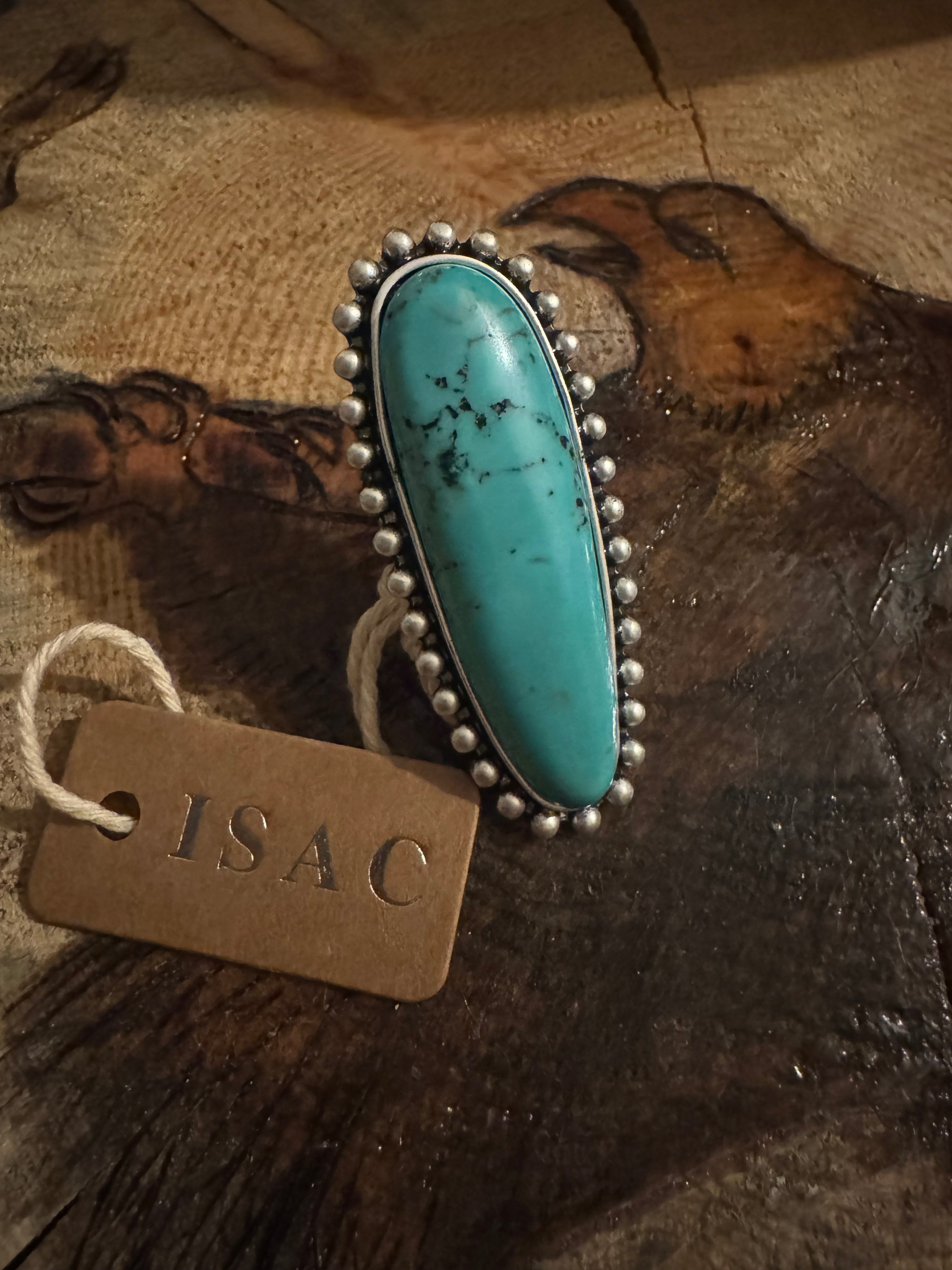 Turquoise Brass Adjustable Ring