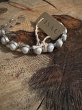 White Turquoise Cuff Bracelet - Handcrafted Statement Jewelry