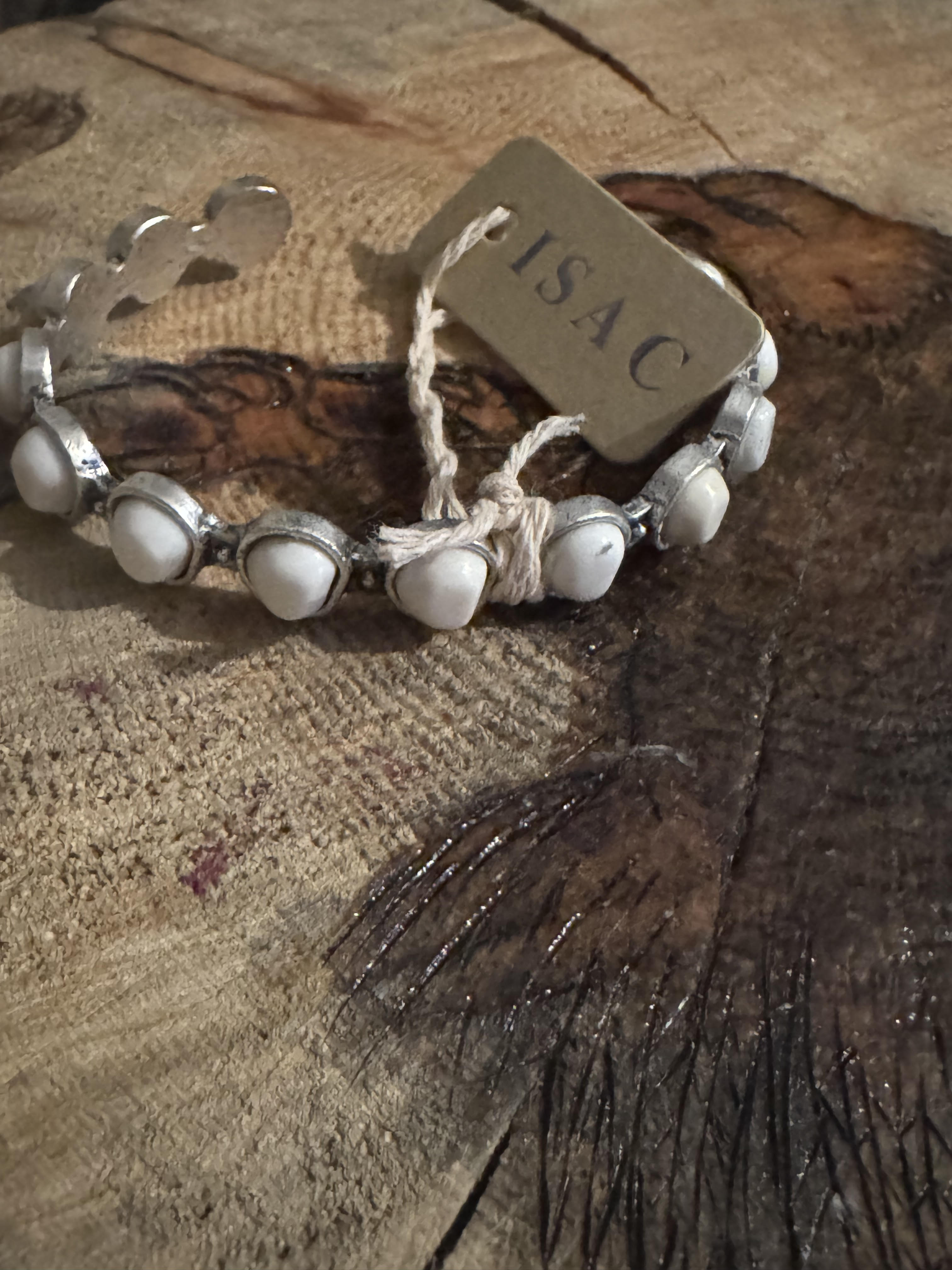 White Turquoise Cuff Bracelet - Handcrafted Statement Jewelry