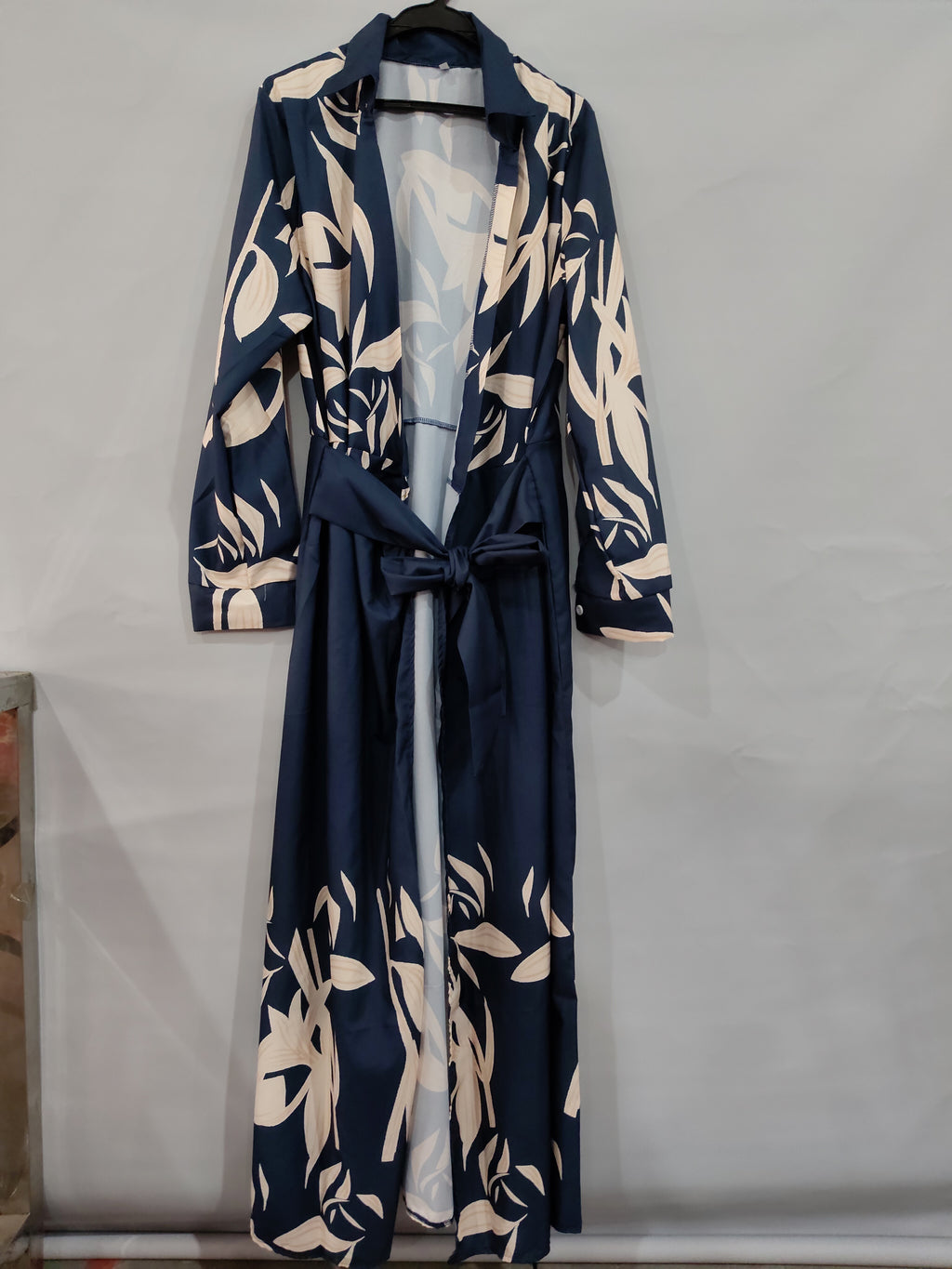European And American Style Cardigan Lace-up Striped Printed Dress