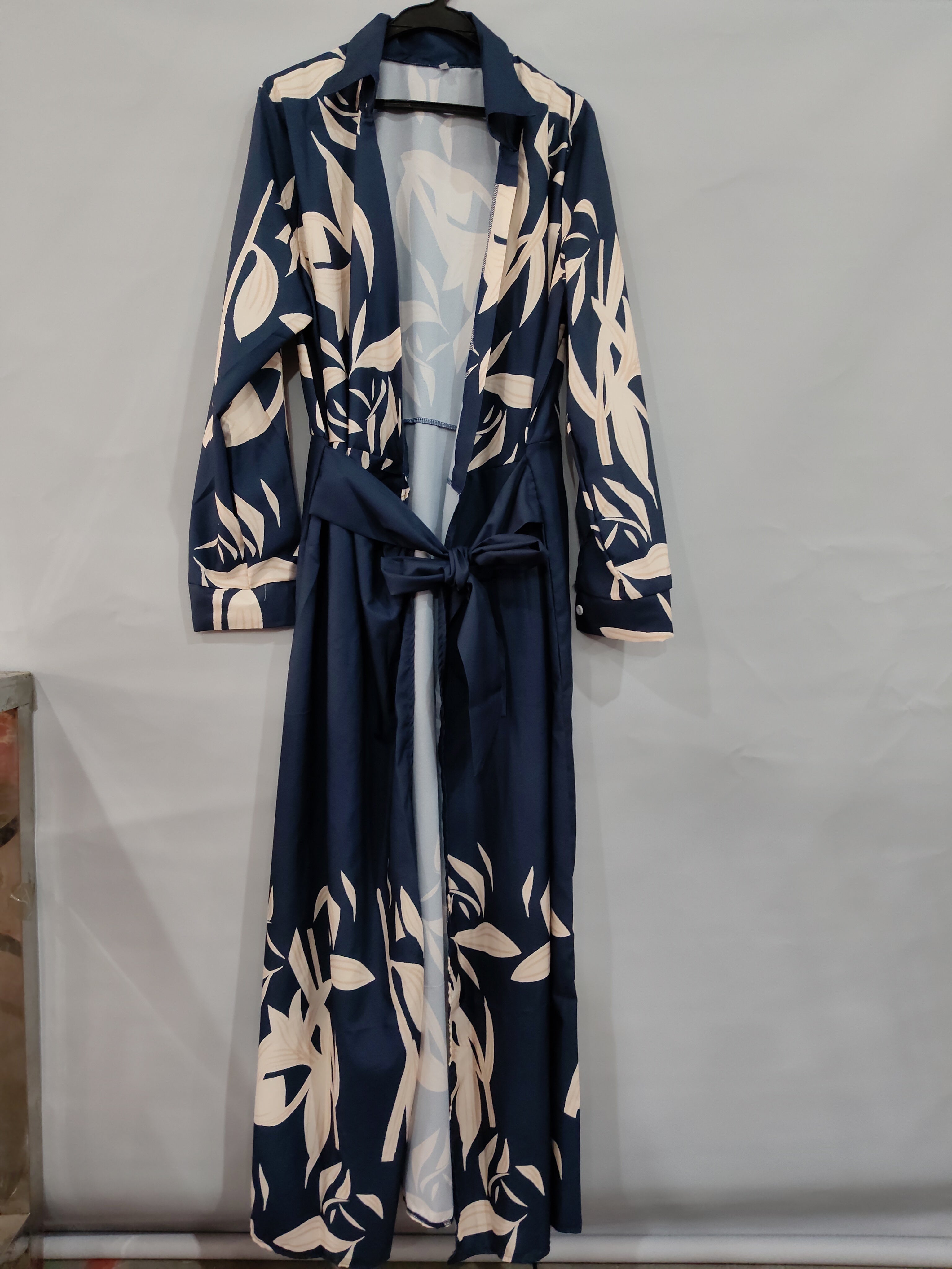 European And American Style Cardigan Lace-up Striped Printed Dress