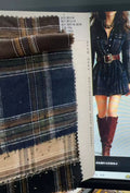European And American Elegant Plaid Long Sleeve Short Dress Belt