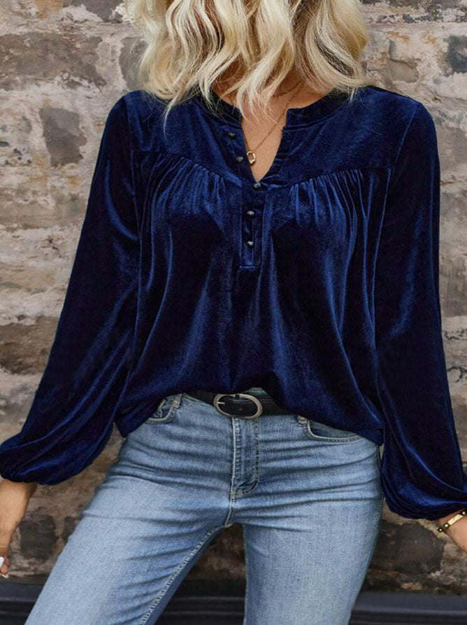 Casual Temperament Commute Button Long Sleeve Top Women's Clothing