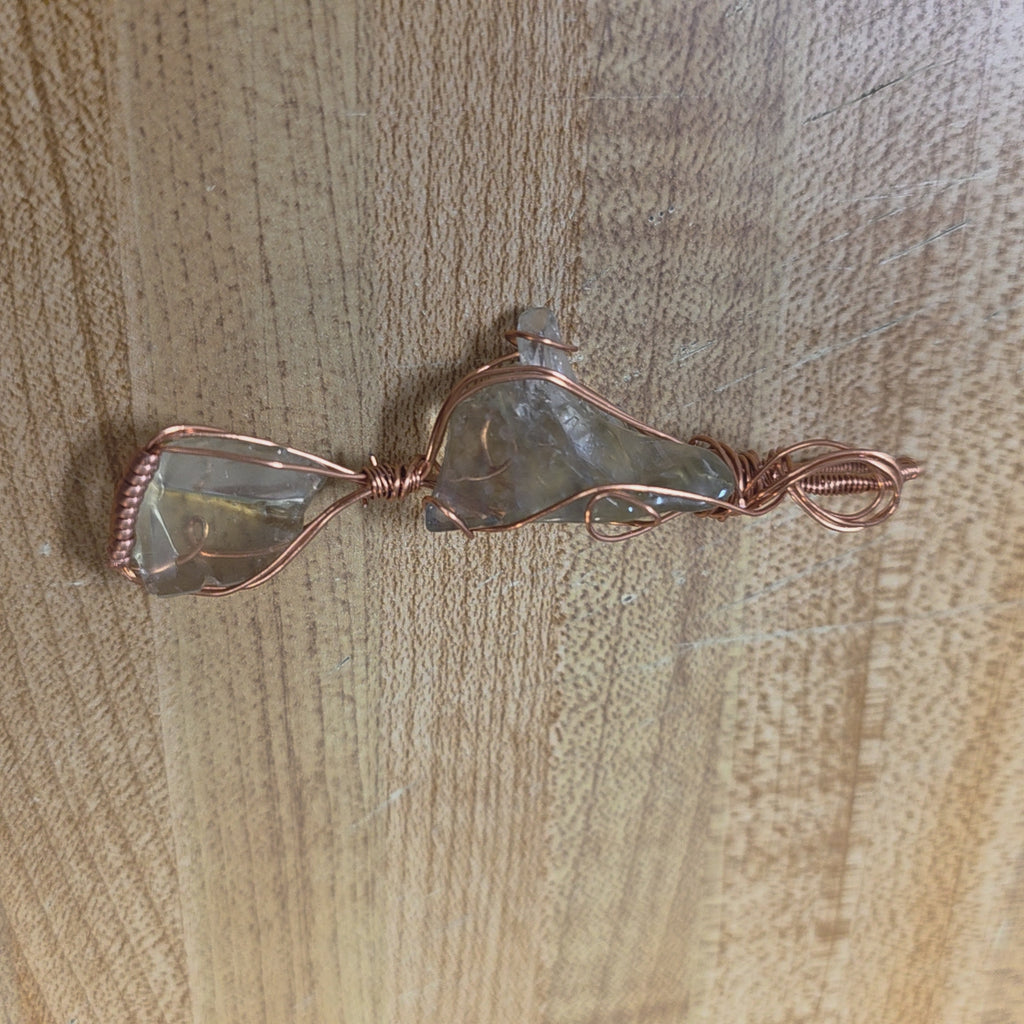 Rare Libyan Desert Glass Pendant, Wire Wrapped Copper Tektite Necklace, Raw Cosmic Impactite Jewelry, One-of-a-Kind Metaphysical Crystal