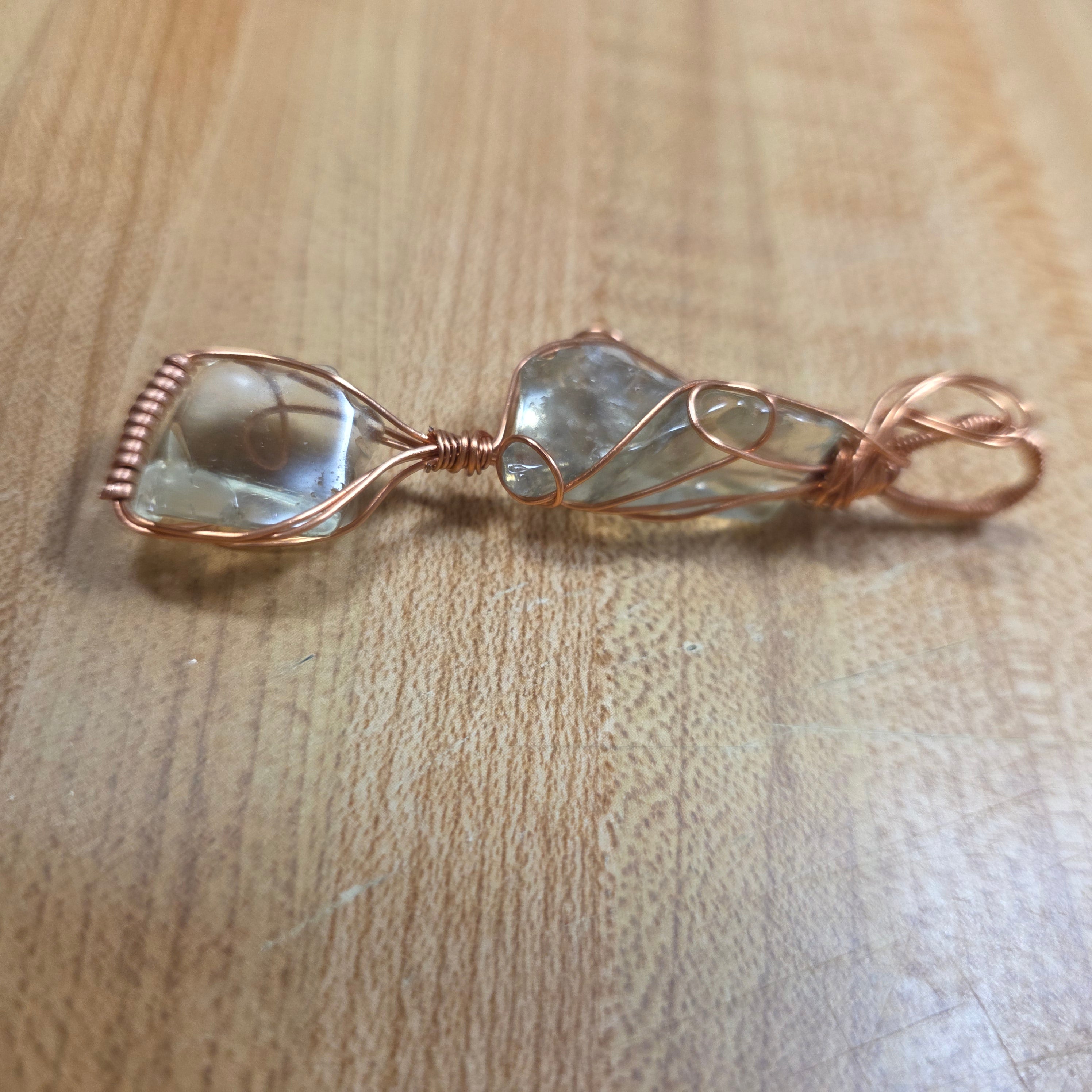 Rare Libyan Desert Glass Pendant, Wire Wrapped Copper Tektite Necklace, Raw Cosmic Impactite Jewelry, One-of-a-Kind Metaphysical Crystal