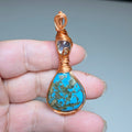 Aquamarine & Arizona Turquoise Pendant - Throat Chakra Jewelry