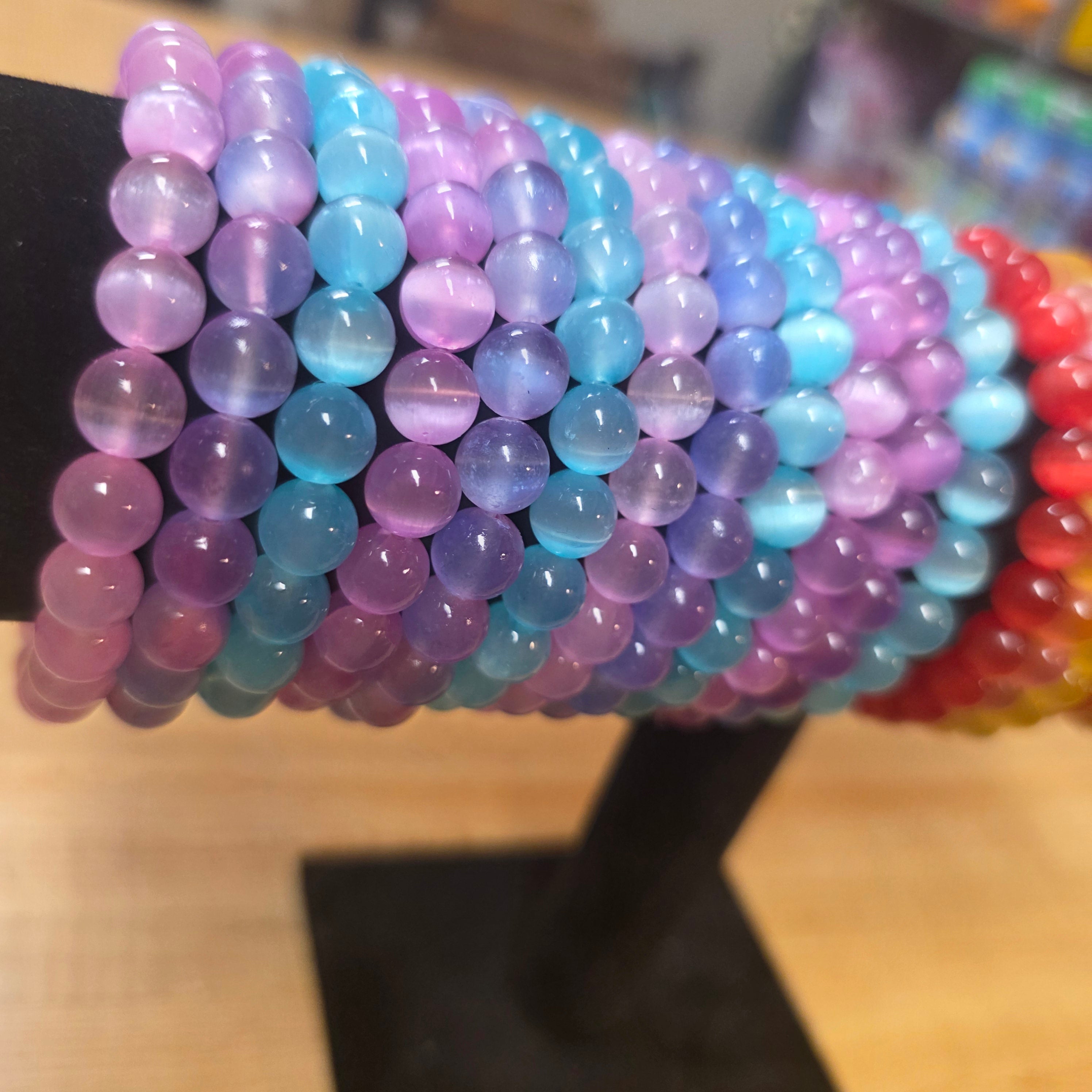 Rainbow selenite beads 🌈