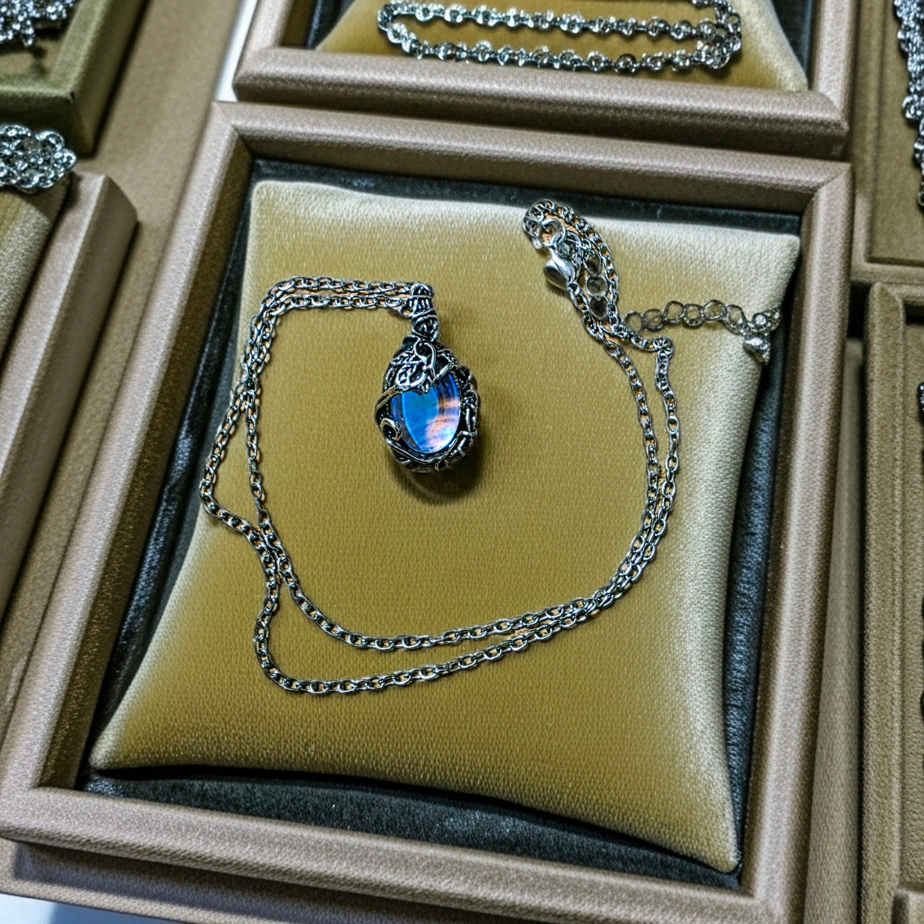 Ethereal Moonstone Elegance in Twisted Silver