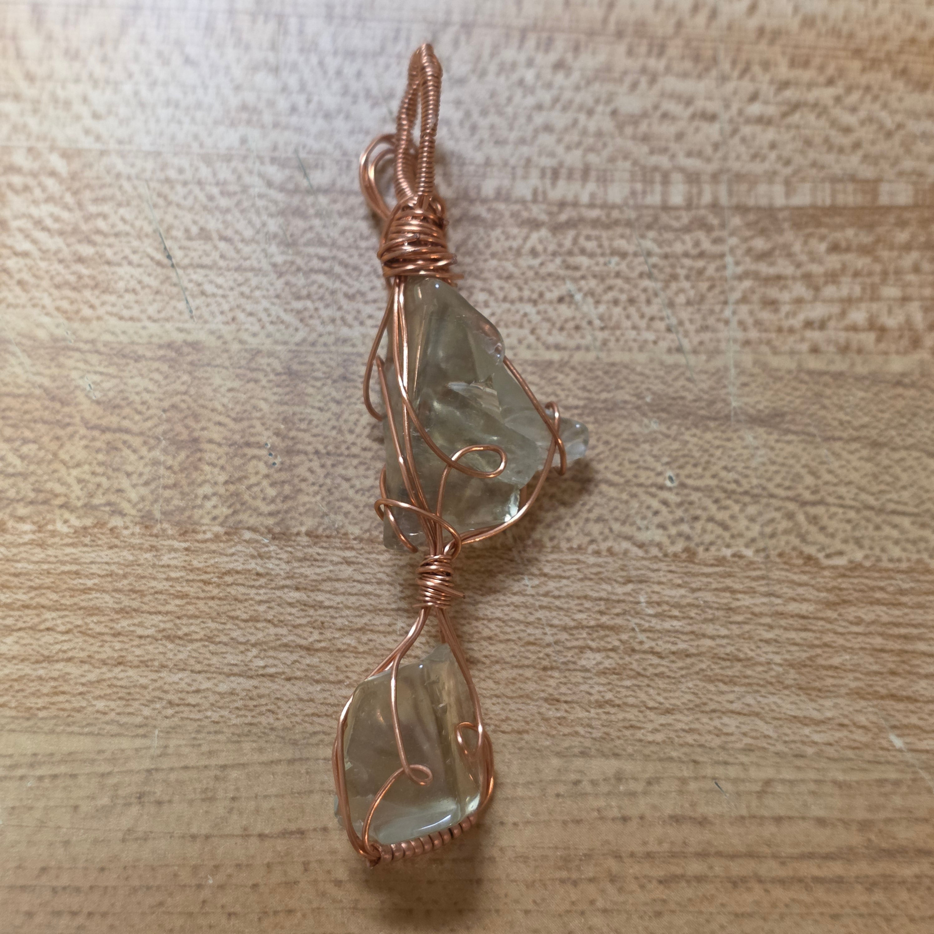 Rare Libyan Desert Glass Pendant, Wire Wrapped Copper Tektite Necklace, Raw Cosmic Impactite Jewelry, One-of-a-Kind Metaphysical Crystal
