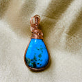 Arizona Turquoise Pendant - Copper Wire Wrapped Southwestern Jewelry