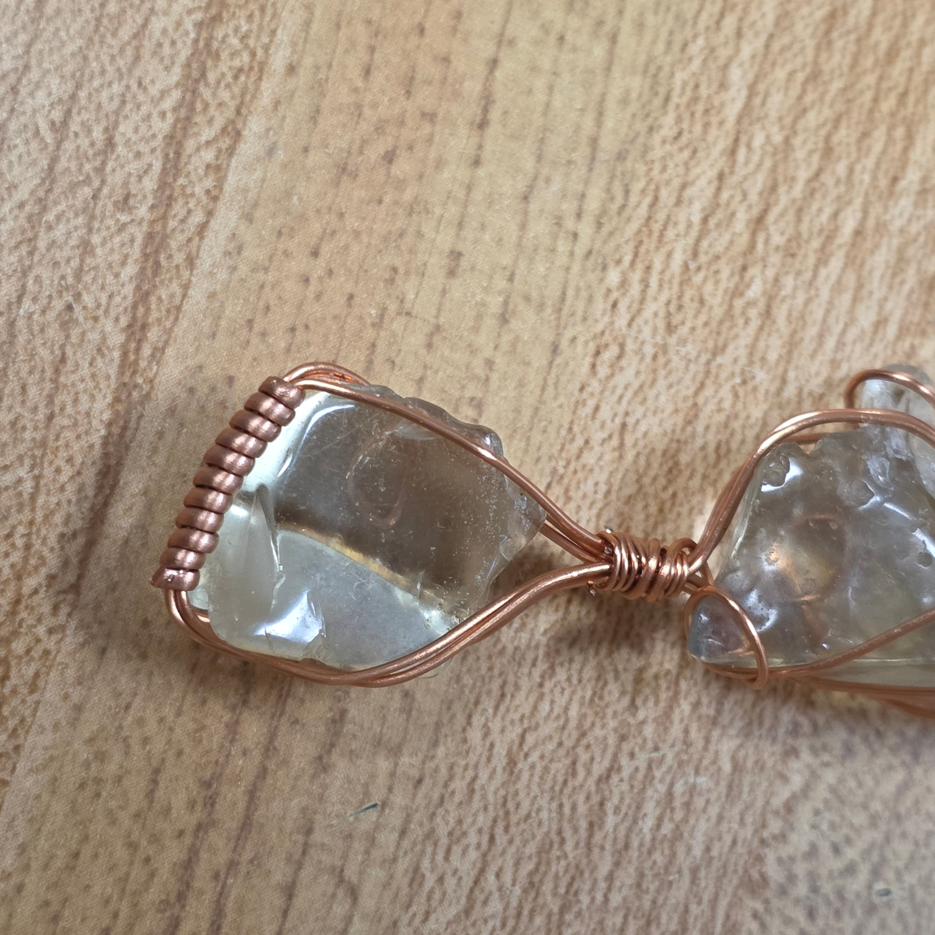 Rare Libyan Desert Glass Pendant, Wire Wrapped Copper Tektite Necklace, Raw Cosmic Impactite Jewelry, One-of-a-Kind Metaphysical Crystal