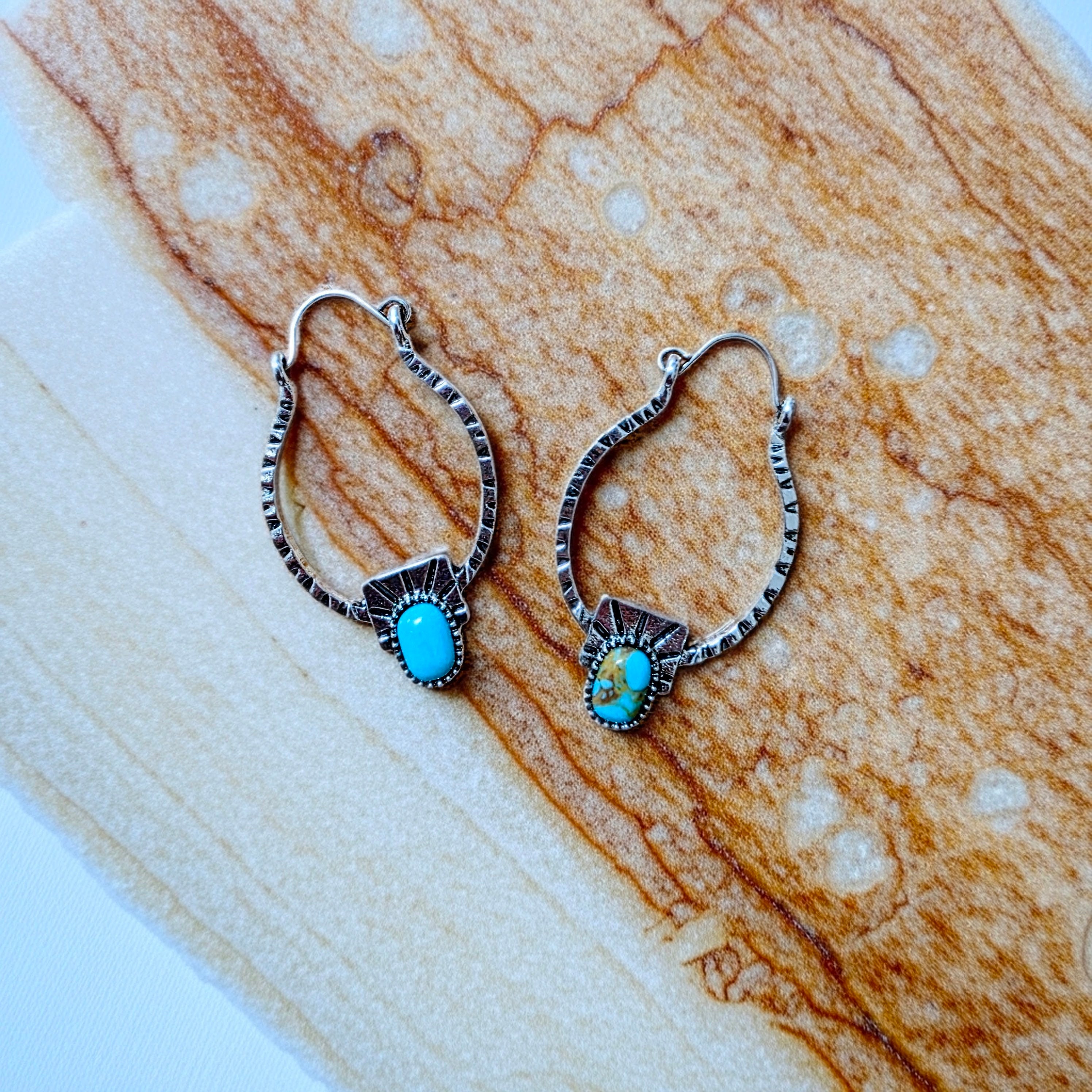 Turquoise hoop earrings