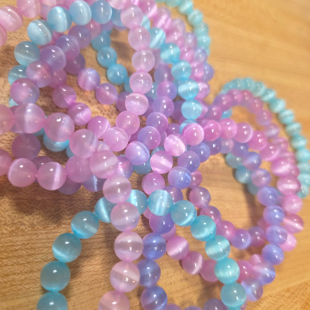 Rainbow selenite beads 🌈