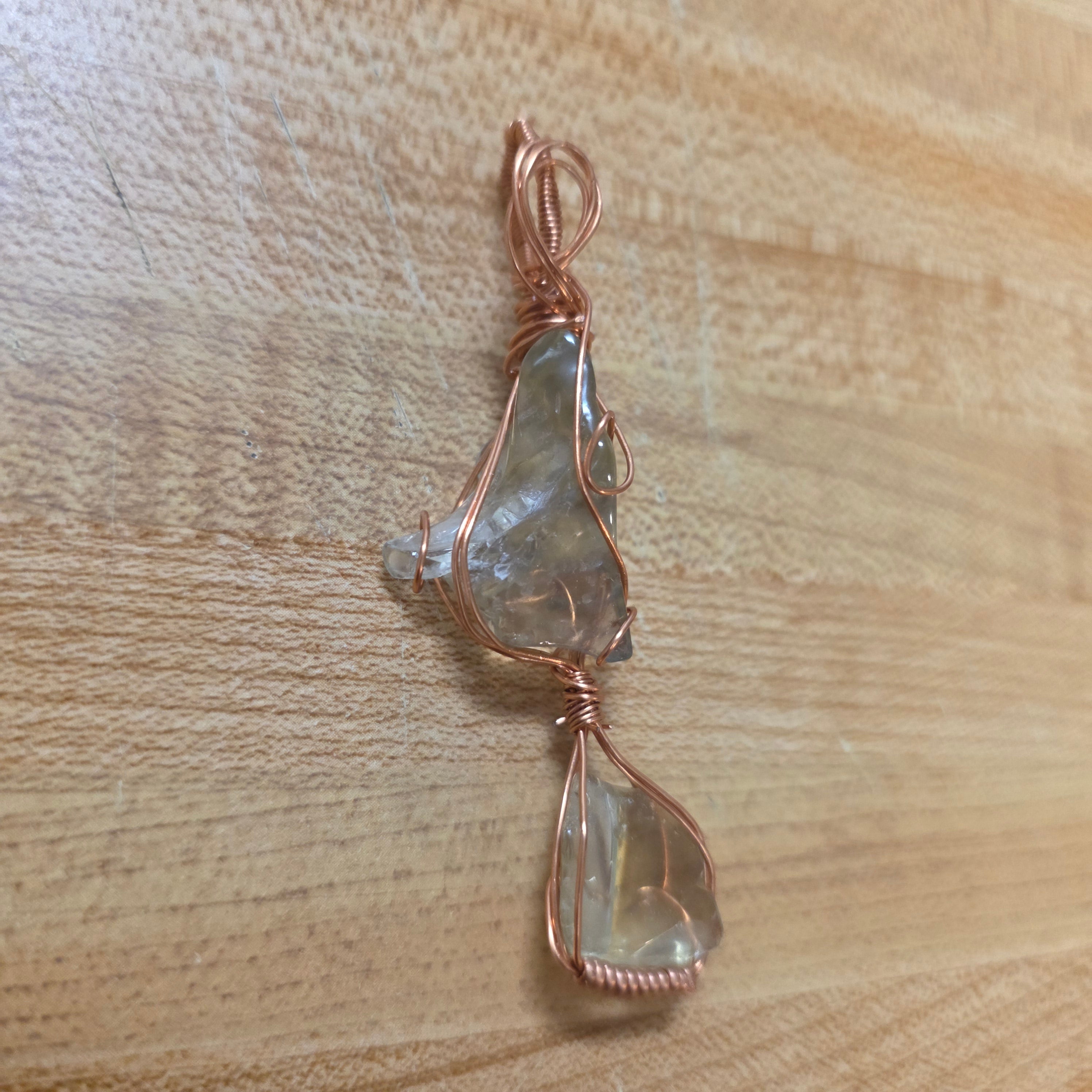 Rare Libyan Desert Glass Pendant, Wire Wrapped Copper Tektite Necklace, Raw Cosmic Impactite Jewelry, One-of-a-Kind Metaphysical Crystal